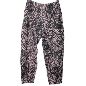 Zubaz Vintage Black & Pink Animal Print  Cotton Sweatpants Unisex Size M